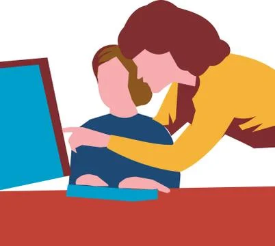 Computer study Illustrazione stock
