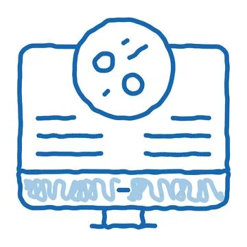 Computer study of skin problems doodle icon hand drawn illustration Stock Illustration