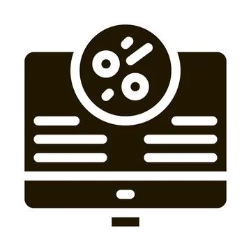 Computer study of skin problems icon Vector Glyph Illustration Stock Illustration