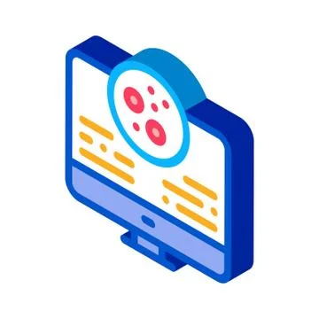 Computer study of skin problems isometric icon vector illustration Stock Illustration