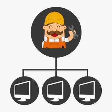 Computer support design, vector illustration eps10 graphic Stock Illustration