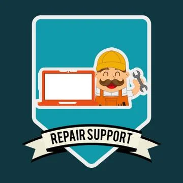 Computer support design, vector illustration eps10 graphic Stock Illustration