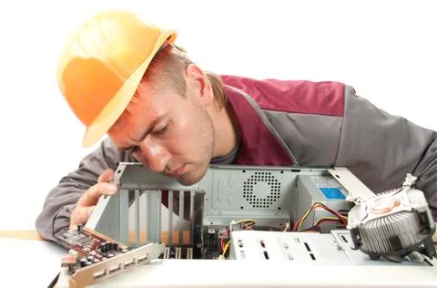 Computer support engineer Stock Photos