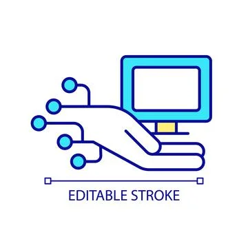 Computer support RGB color icon Stock Illustration