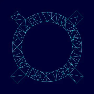 Computer symbol any currency low poly triangulation triangulated polygonal el Stock-Illustration