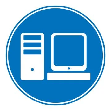 Computer symbol button Illustrazione stock