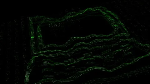 Computer symbol floating in three dimension space Stock Footage 290431246