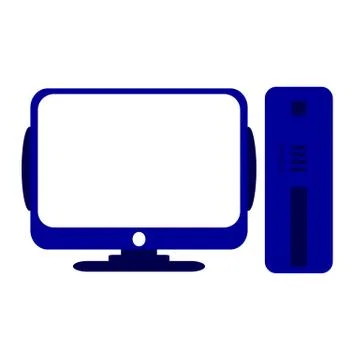 Computer symbol icon on white. 스톡 일러스트