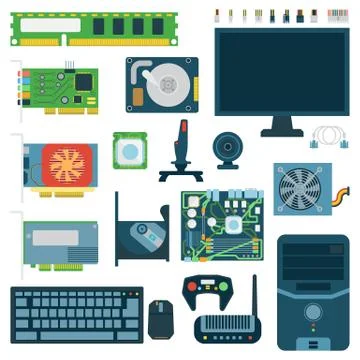 Computer symbols vector set Illustrazione stock