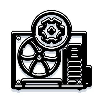 Computer system administration and maintenance process icon Stockillustratie