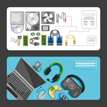 Computer system banner 스톡 일러스트