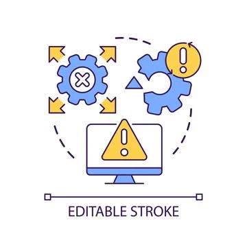 Computer system breakdown concept icon Stock Illustration