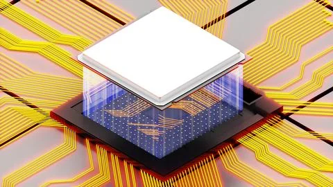 Computer system connection point,Abstract technology of central processing .. イラスト素材