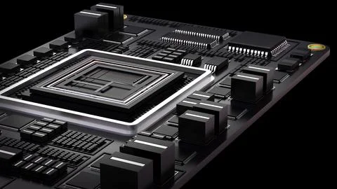 Computer system connection point,Abstract technology of central processing .. イラスト素材
