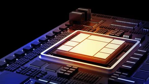 Computer system connection point,Abstract technology of central processing .. イラスト素材