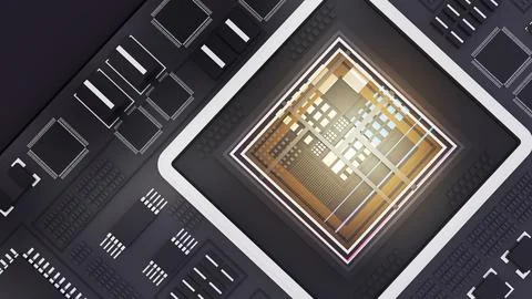 Computer system connection point,Abstract technology of central processing .. イラスト素材