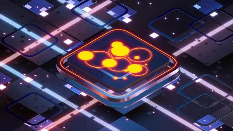 Computer system connection point,Abstract technology of central processing .. イラスト素材