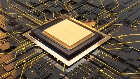 Computer system connection point,Abstract technology of central processing .. イラスト素材