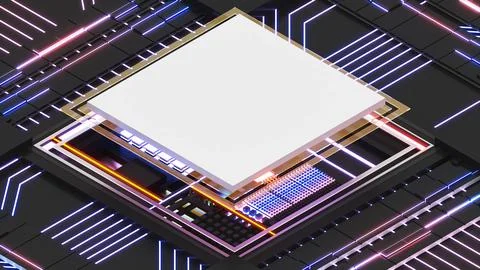 Computer system connection point,Abstract technology of central processing .. イラスト素材