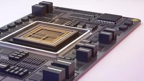 Computer system connection point,Abstract technology of central processing .. イラスト素材