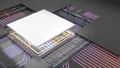 Computer system connection point,Abstract technology of central processing .. イラスト素材