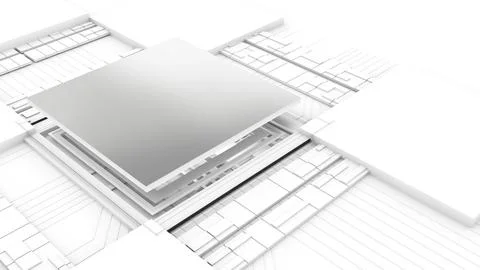 Computer system connection point,Abstract technology of central processing .. イラスト素材