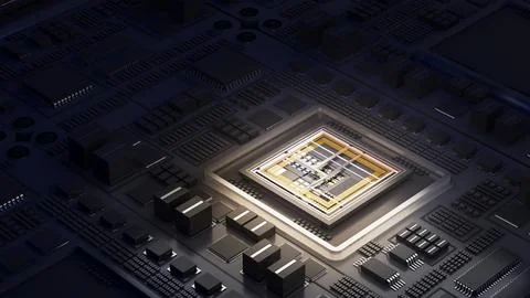 Computer system connection point,Abstract technology of central processing .. イラスト素材