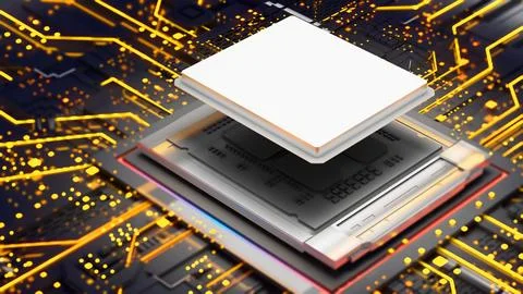 Computer system connection point,Abstract technology of central processing .. イラスト素材