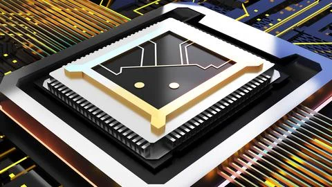 Computer system connection point,Abstract technology of central processing .. Foto stock