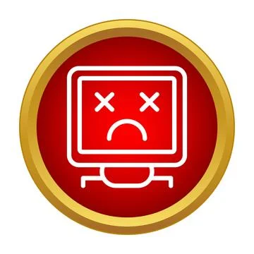 Computer system crash error showing sad face icon 스톡 일러스트