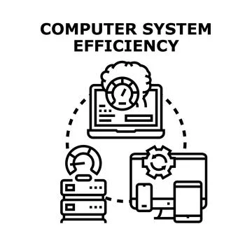 Computer system efficiency optimization and data processing 库存插图