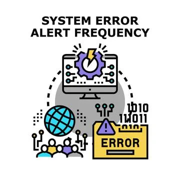 Computer system error alert frequency problem concept 스톡 일러스트