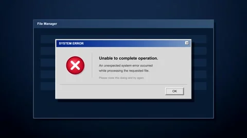 Computer system error dialog box on screen Stock Footage 347391039