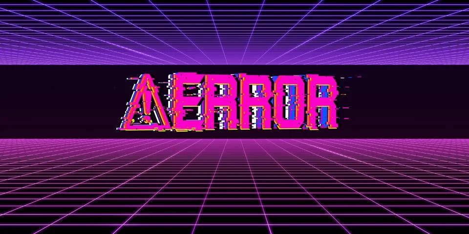 Computer system errors Glitch effect Computer danger symbols Hacking Stock Illustration