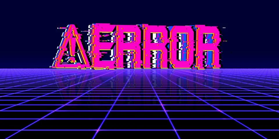 Computer system errors Glitch effect Computer danger symbols Hacking Digital Stock Illustration