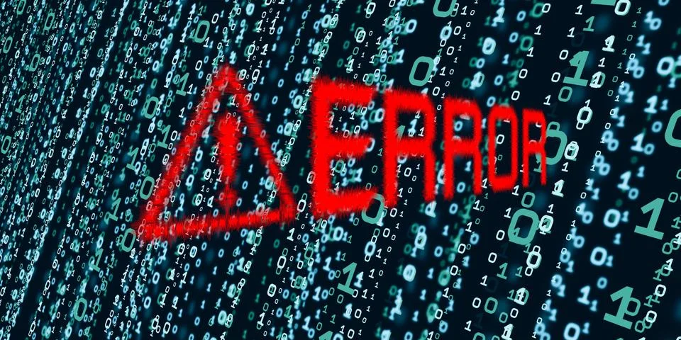 Computer system errors Glitch effect Computer danger symbols Hacking Digital Stock Illustration