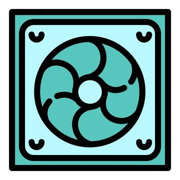 Computer system fan icon, outline style Stock Illustration