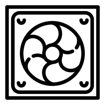 Computer system fan icon, outline style Stock Illustration