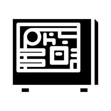 Computer system glyph icon vector illustration Stock Illustration