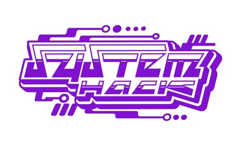 Computer system hack and technology Y2K icon 스톡 일러스트