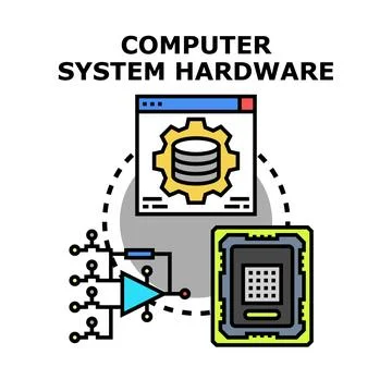 Computer system hardware developing processing digital technology Stock Illustration