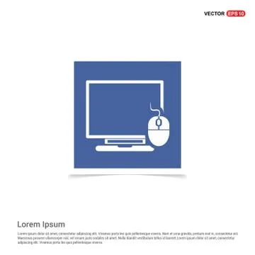 Computer System Icon - Blue photo Frame Illustrazione stock