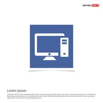 Computer System Icon - Blue photo Frame Stockillustratie