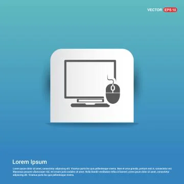 Computer System Icon - Blue Sticker button Illustrazione stock