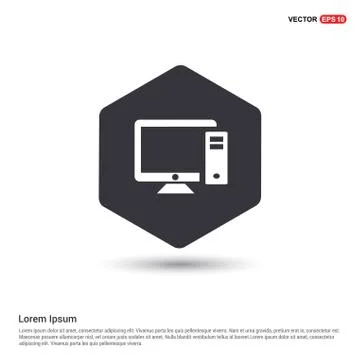 Computer System Icon Hexa White Background icon template イラスト素材