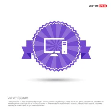 Computer System Icon - Purple Ribbon banner Stockillustratie