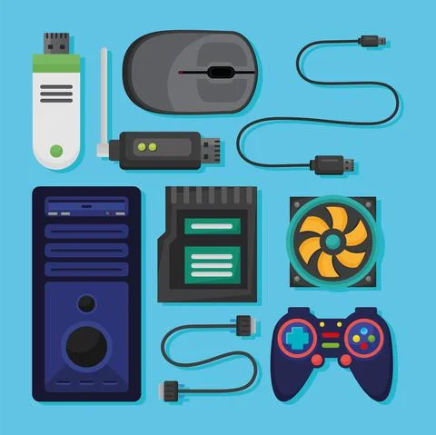 Computer system icons Stock Illustration