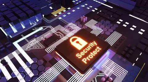 Computer system illustration security protection system,cyber defense system Illustrazione stock