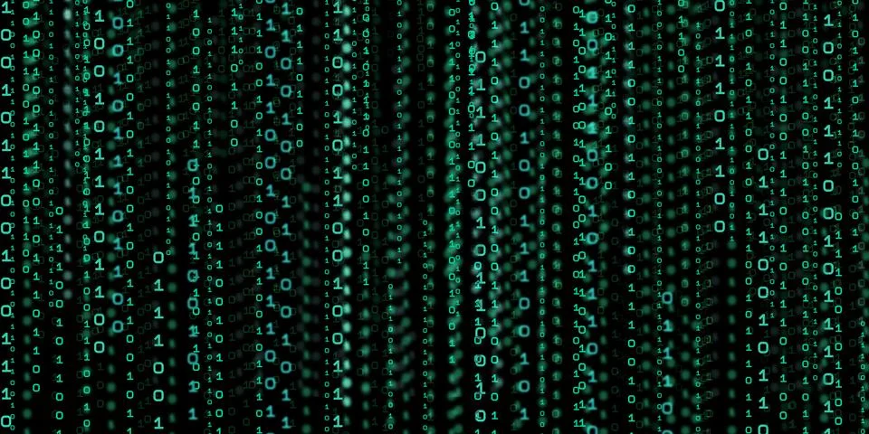 Computer system information concept Abstract binary code technology   The bac Illustrazione stock