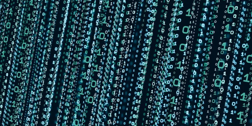 Computer system information concept Abstract binary code technology   The bac Illustrazione stock